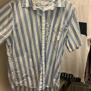 White/Baby blue striped GAP button up